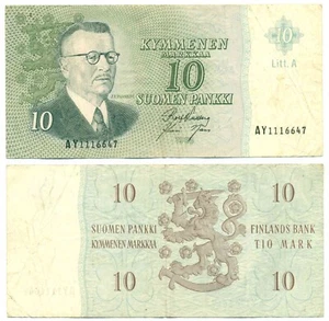 FINLAND NOTE 10 MARKKAA 1963 LITT A P 104 VF - Picture 1 of 1