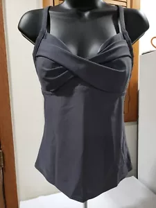 ATHLETA Twister Tankini Top Grey/ Aqua #964875. Size 36 B/ C Crossed Back - Picture 1 of 8