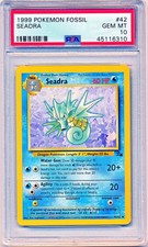 1999 Pokemon Fossil Seadra #42/62 PSA 10 - POP 13 - QTY AVAIL