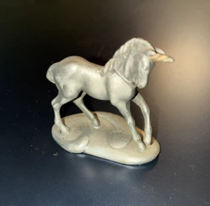 Unicorn Figurine Pewter SIGNED Pegasus Fantasy Spoontiques 1982 Hudson 2722 USA - Picture 1 of 7
