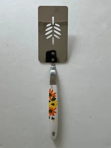 Retro 70's EKCO Stainless Flipper/Spatula -Country Garden Daisy Flowers Handle - Picture 1 of 9