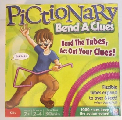 Game Pictionary Bend A Clues Mattel Kids 7+ 2-4 Players Slightly Worn Pieces - Image 1 of 4