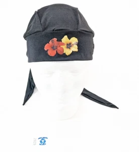 Cubierta para cabello con capucha de buceo ScubaDoRag para mujer Scuba Do Rag DoRag flor negra 2929 - Imagen 1 de 7