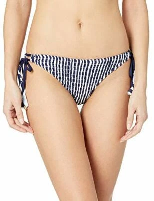 Parte inferior de bikini Anne Cole Studio de $58, Don't Smock Me azul marino a rayas talla mediana Foto 1 de 4