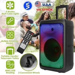 30W Portable Wireless Speaker DJ Party PA Remote TWS FM USB Colorful Lighting - Picture 1 of 14