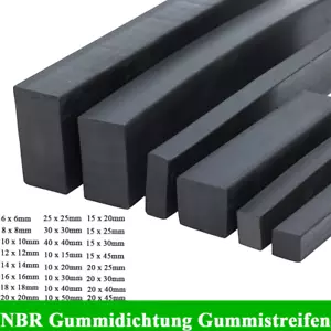 NBR Solide Gummidichtung Gummistreifen Quadratisch Vierkant/Flach Gummi Dichtung - Bild 1 von 11