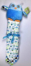 Baby Ganz Owl  Lovey Security Blanket Polka Dot Blue Owl Plush W/Tags Stuffed