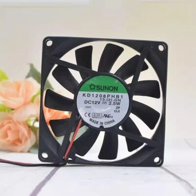 SUNON KD1208PHB1 8015 DC12V 2.5W 8CM 2-Wire Cooling Fan - Image 1 of 2