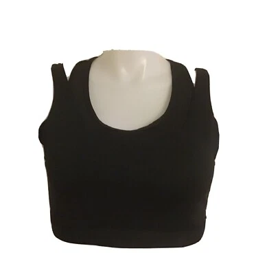 SUJETADOR DEPORTIVO FABLETICS, CERRADURA ESPALDA DEPORTIVA, CIERRE TRASERO, LOGOTIPO, XL, NEGRO, SIN ACOLCHADO. Foto 1 de 4