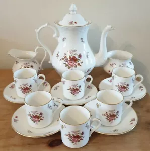 Fine English Bone China Denby Rockingham,Floral Festival Coffee Set (Small Cup) - Picture 1 of 12