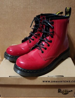 Dr. Martens Delaney Botas Rojas Cremallera Lateral Niños Jóvenes EE. UU. 3 M  Foto 1 de 4