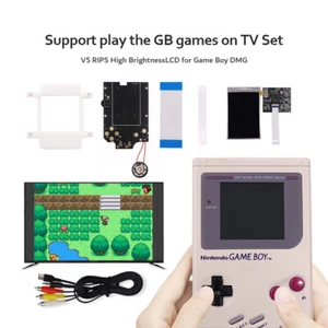 Full Size V5 IPS Backlight LCD TV Mod+Pre-cut Shell+Speaker For GameBoy DMG/GBO - Picture 1 of 24