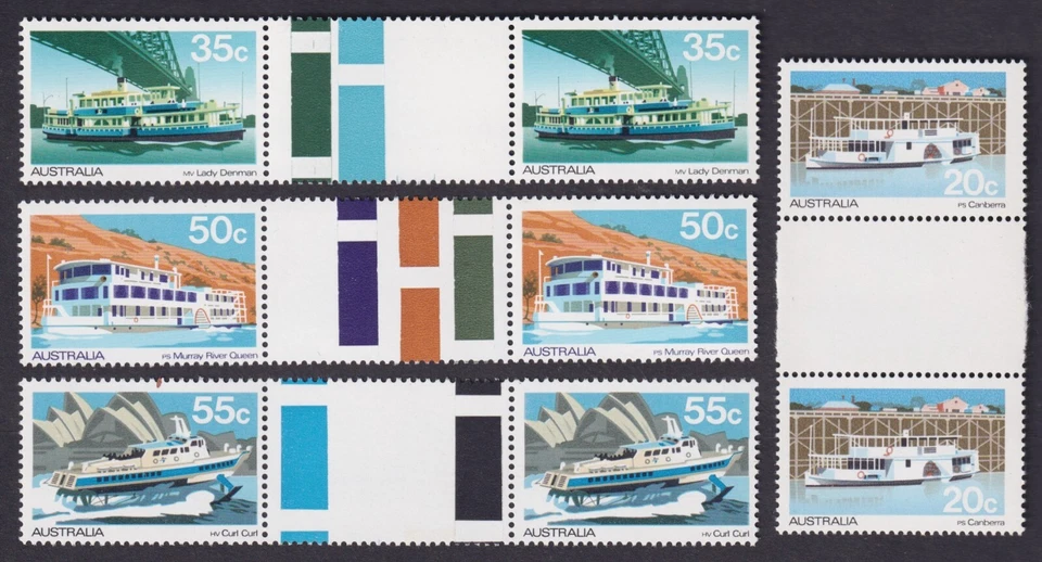 Australia Scott 696-699 VF MNH 1979 Ferries/Steamers/Boats Set in Gutter Pairs - Image 1 of 1