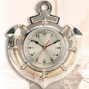 Nautical Ship's Wheel & Anchor Clock, 13" x 11" - Picture 1 of 1