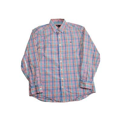 Camisa ballena manga larga Vineyard Vines rosa azul a cuadros para hombre talla mediana  Foto 1 de 4