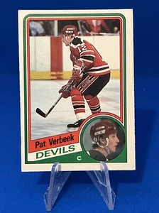 1984-85 O-Pee-Chee Pat Verbeek Rookie Card New Jersey Devils OPC RC BV $10 - Picture 1 of 6
