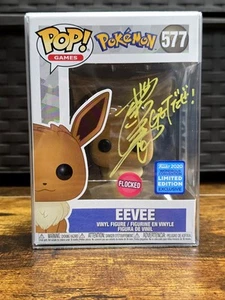 JSA Signed Flocked Eevee Funko Pokemon 577 WonderCon Exclusive Rica Matsumoto - Picture 1 of 6