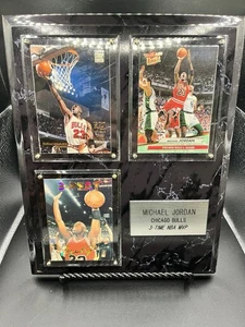 Michael Jordan Chicago Bulls 1993 - 3 Card Plaque - 3 Time NBA MVP - 9.5"x8" As Is - Bild 1 von 9