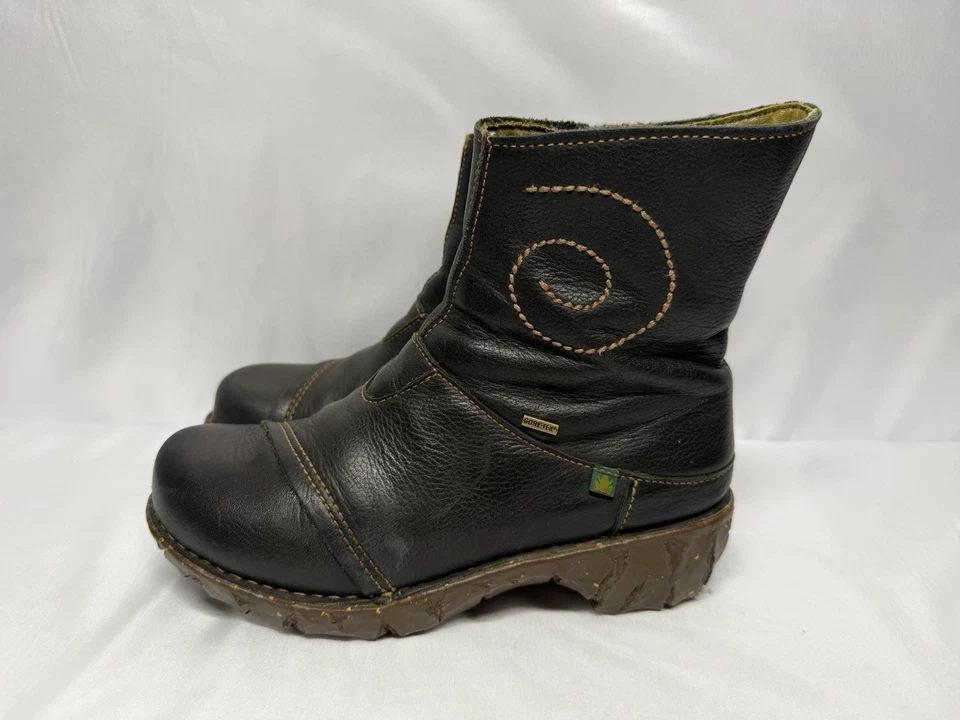 El Naturalista 女式 Gore-Tex 皮革中筒靴黑色 36 码  — 第 1/4 张图片