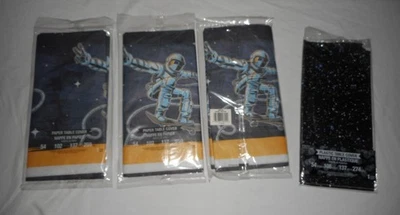 Space Skateboarder Paper Tablecloth Lot of 4 - Size 54" x 102" Space Tableware - Image 1 of 4