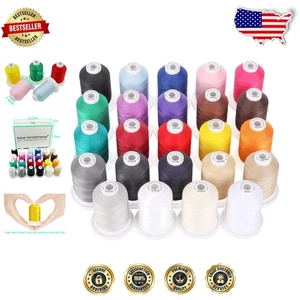 Lustrous Mercerized Cotton Thread 600M - 24 Colors - Quilting, Serger, Sewing - Picture 1 of 9