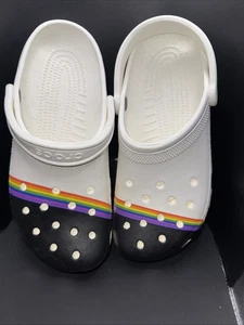 Crocs Classic Rainbow Womens Size 10 Pride Clogs Sandals Slingback Slip-On - Picture 1 of 5