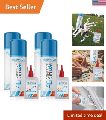 Súper pegamento de cianoacrilato con spray activador - 4 x 0,9 oz para proyectos rápidos Foto 1 de 4