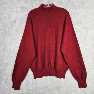 Suéter De Colección Lord Taylor Para Hombres Cachemira L Rojo Dos Capas Lujoso Cuello Simulado Pullover - Imagen 1 de 18