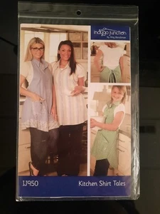 Indygo Junction Sew Pattern IJ950~Kitchen Shirt Tales APRON~Adult+Child - Picture 1 of 2