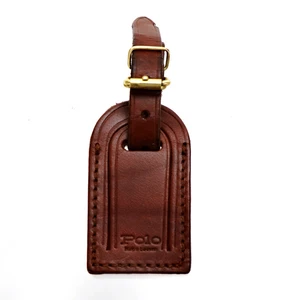 Vintage POLO RALPH LAUREN braun Leder Gepäck Ausweis Reiseanhänger - Bild 1 von 5