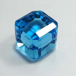 Natural 160.00 Ct Blue Aquamarine Cube Cut Beautiful Loose Gemstone Certified - Picture 1 of 7
