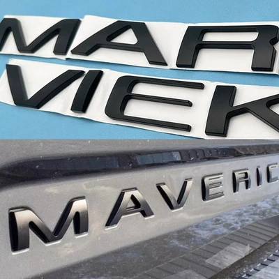 3D Rear Tailgate Insert Letters Emblems Fits For 2022-2024 Maverick Matte Black Foto 1 de 4