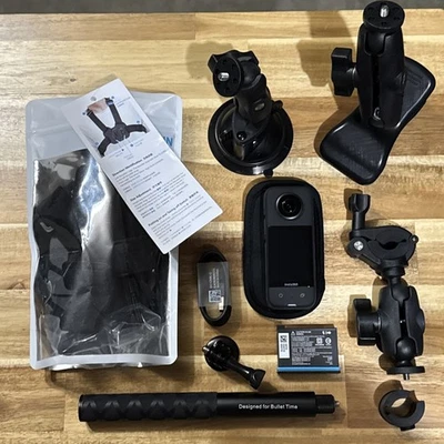 New Insta360 X3 ADVENTURE BUNDLE+ Motorcycle Mount + Invisible Stick + 64GB + - Image 1 of 4