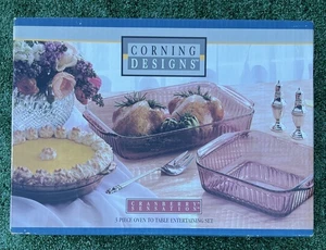 Vintage Corning PYREX Cranberry Sensation 3 Piece Oven To Table Set 1994 RARE - Picture 1 of 7