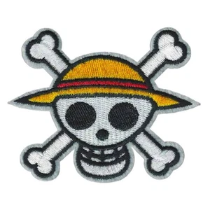 ONE PIECE IRON ON PATCH 3" Skull Logo Monkey D Luffy Anime Embroidered Applique - Picture 1 of 2