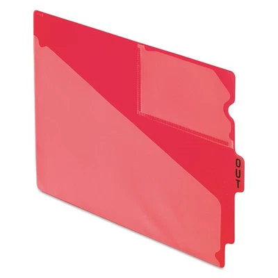 Pendaflex® End Tab Poly Out Guides, Center "OUT" Tab, Letter, Red, 50/Box - Image 1 of 4
