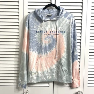 Felpa con cappuccio Simply Southern tie-dye maglietta manica lunga Enjoy Every Moment Turtles M - Foto 1 di 11