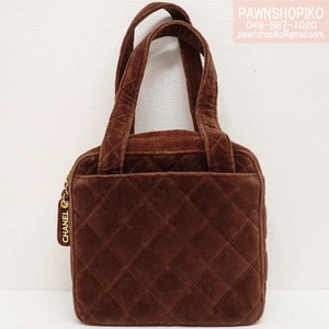 Chanel Matelasse Terciopelo Bolso de Mano/Bolso de Mano Marrón Pequeño 4ª Máquina Calidad Iko - Imagen 1 de 10