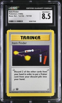 CGC 8.5 Item Finder 1999 Base Set 1st Edition Shadowless 74/102 Pokemon Card - Image 1 of 2