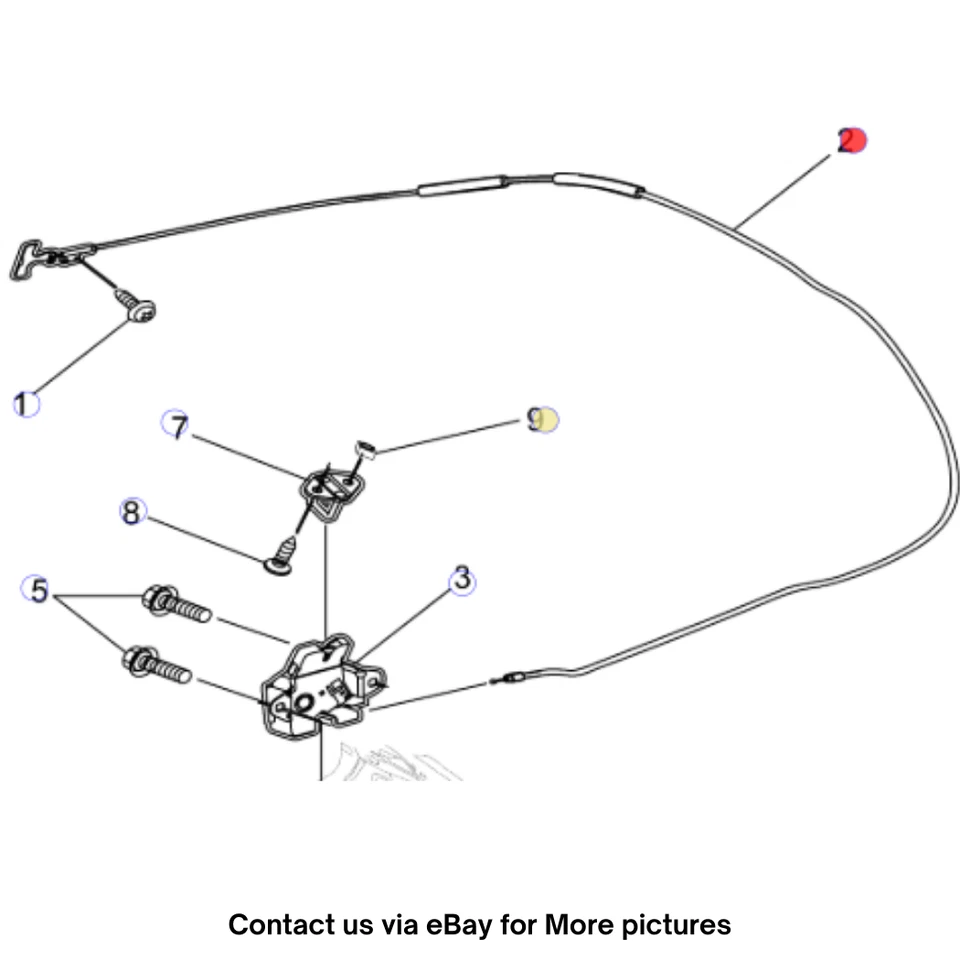 Chevrolet Lumina 2009 compartimento trasero tapa pestillo cable de liberación usado OEM 92206016 Foto 1 de 4