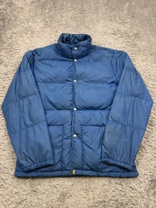 Chaqueta LL Bean Hombre Mediana Azul Acolchada Burbuja Botón a Presión Plumón de Ganso Puffer De Colección - Imagen 1 de 10