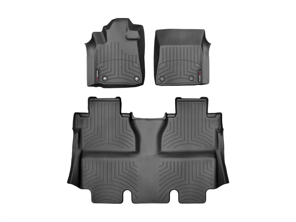 WeatherTech Floorliner для 2014-2021 Toyota Tundra - 1-й и 2-й ряд, черный - Изображение 1 из 4