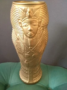Vtg KING TUT VASE Hand Blown GLASS made In Mexico Souvenir Luxor Casino EUC  - Picture 1 of 7