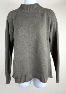 Women's Adesi Cashmere Green/Gray Mock Neck Cashmere Sweater Size 44 - Picture 1 of 5