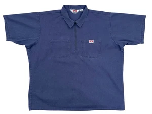 Vintage Ben Davis Marine 1/2 Reißverschluss Kurzarm Hemd Herren Größe 3XL - Bild 1 von 6