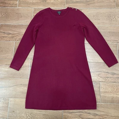 Talbots Pure Merino Wool Sweater Dress XL Midi Dark Red Capsule Career Timeless - Image 1 of 4