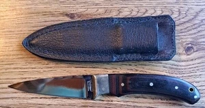 Rare Wood Handle Parker Brothers Boot Knife W/Sheath Solid Japan Surgical Steel - Picture 1 of 11