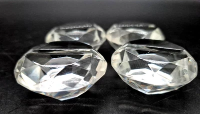 Boxed Set of 4 Crystal Place card Holders - shaped crystal - Large RRP $18 - image 1 of 4