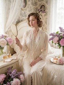 Pinehurst Lingerie S Cream Wedding Silky Nylon Lace Victorian 50s Coquette VTG 