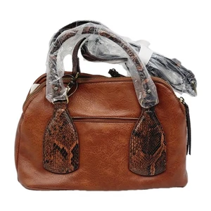 Time And Tru Palms Satchel Bag Handtasche Braun Crossbody Strap Handtasche Medium Size - Bild 1 von 7